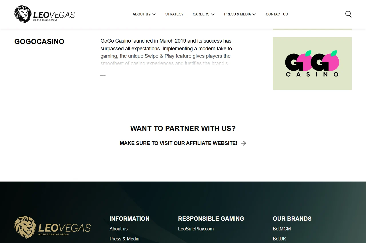 GoGoCasino — 官方集團資料截圖 · 非平台操作畫面